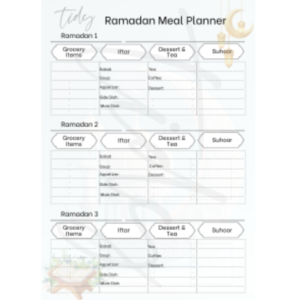 Ramadan Meal Planner